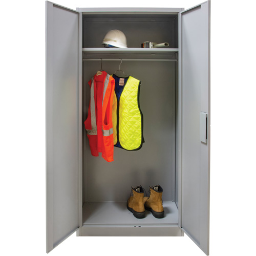 Wardrobe Storage Cabinet, Steel, 36" W x 18" D x 72" H, Grey Ontario Packaging