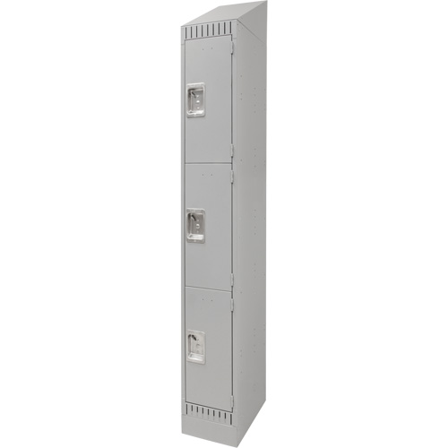 Lockers, 3 -tier, 12" x 18" x 86", Steel, Grey, Knocked Down Ontario Packaging