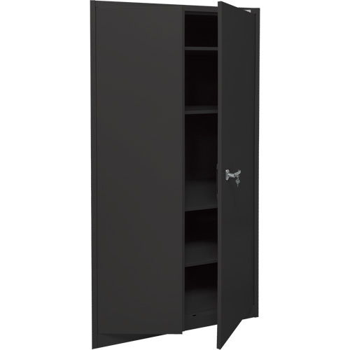Armoire d'entreposage, Acier, 4 Tablettes, 78" h x 36" la x 24" P, Noir Ontario Packaging