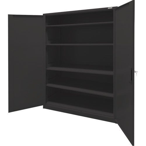 Armoire d'entreposage, Acier, 4 Tablettes, 78" h x 48" la x 24" P, Noir Ontario Packaging
