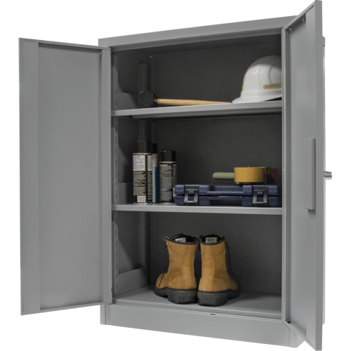 Armoire de rangement &agrave; hauteur de comptoir, Acier, 2 Tablettes, 42" h x 30" la x 15" P, Gris Ontario Packaging