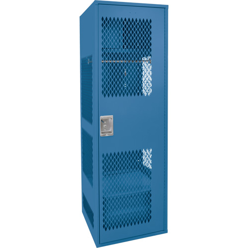 Gear Locker with Door, Steel, 24" W x 18" D x 72" H, Dark Blue Ontario Packaging
