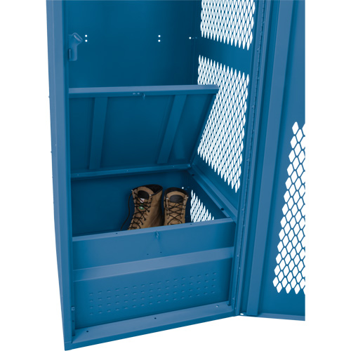 Gear Locker with Door, Steel, 24" W x 18" D x 72" H, Dark Blue Ontario Packaging