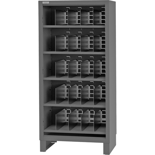 Armoire robuste &agrave; façade ouverte avec s&eacute;parateurs, Acier, 0 tiroirs, 36" x 24" x 78", Gris Ontario Packaging