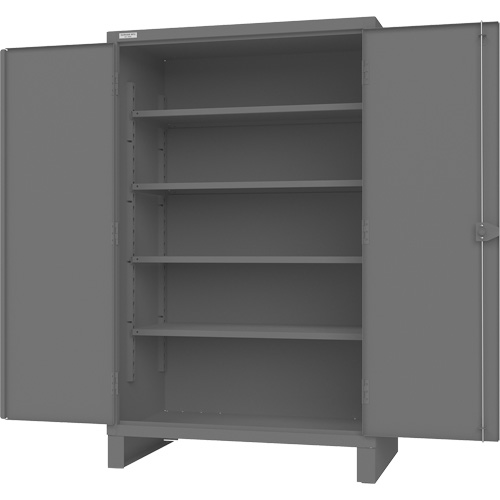 Armoire avec portes encastr&eacute;es en panneau perfor&eacute;, Acier, 4 Tablettes, 78" h x 48" la x 30" P, Gris Ontario Packaging