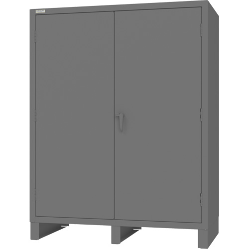 Armoire avec portes encastr&eacute;es, Acier, 4 Tablettes, 78" h x 60" la x 30" P, Gris Ontario Packaging