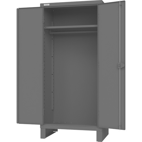 Armoire avec barre de suspension et portes encastr&eacute;es standards , Acier, 78" h x 36" la x 24" P, Gris Ontario Packaging