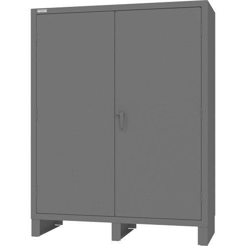 Armoire avec barre de suspension et portes encastr&eacute;es standards, Acier, 78" h x 60" la x 24" P, Gris Ontario Packaging