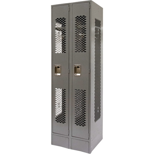Casiers ventil&eacute;s, Bloc de 2, 24" x 18" x 78", Acier, Gris, D&eacute;mont&eacute;, Perfor&eacute; Ontario Packaging