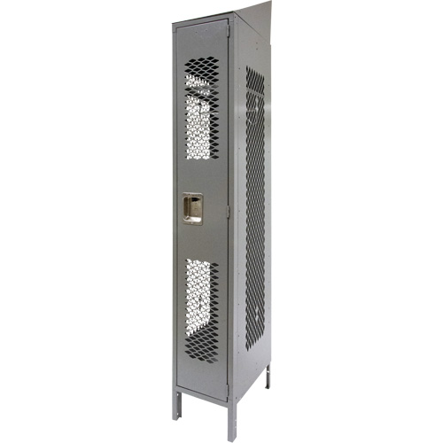 Casiers ventil&eacute;s, 12" x 18" x 88", Acier, Gris, D&eacute;mont&eacute;, Perfor&eacute; Ontario Packaging