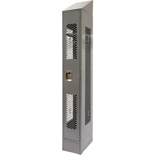 Vented Lockers, 12" x 18" x 88", Steel, Grey, Knocked Down, Perforated Ontario Packaging