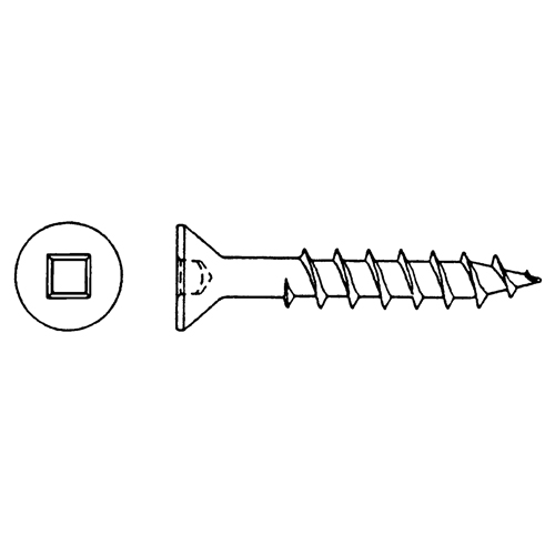 Flat Head Wood Screws , #6 x 1-3/4" L, Zinc Plated Ontario Packaging