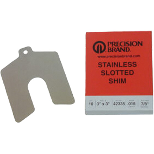 Slotted Shim Assortments, 5" L x 0.001"- 0.125" Thickness, 5" W, Stainless Steel Ontario Packaging