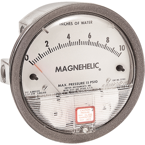 Manom&egrave;tres Magnehelic,  4", 0 - 15 po en c.e., Fixation arri&egrave;re, Analogique Ontario Packaging