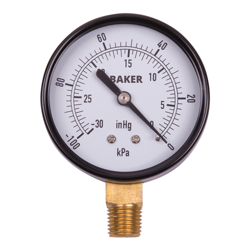 Pressure Gauges, 2-1/2" , 0" - 30" Hg Vac., Bottom Mount, Analogue Ontario Packaging