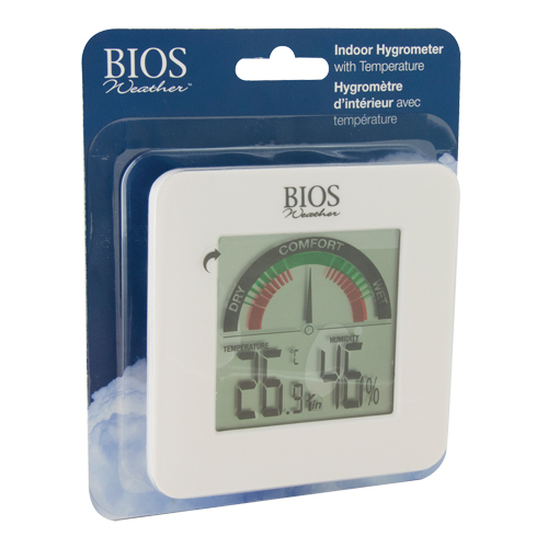 Hygrom&egrave;tres int&eacute;rieurs avec indicateur de confort BIOS, Contact, Num&eacute;rique, -58-158°F (-50-70°C) Ontario Packaging