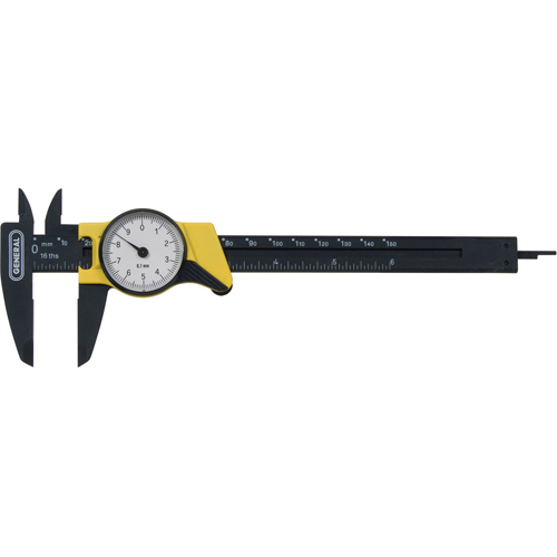 Metric Dial Caliper, 0.001 mm Resolution, 150 mm Range Ontario Packaging
