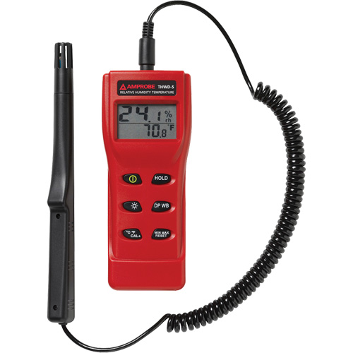 Appareil de mesure de l'humidit&eacute; relative et de la temp&eacute;rature THWD-5, 0,0% - 100% RH, 14°- 140° F ( -10° - 60° C ) Ontario Packaging