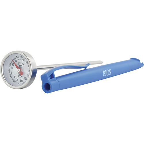 1" Dial Thermometer Celsius Only with Calibration Sleeve, Contact, Analogue, 0.4-230°F (-18-110°C) Ontario Packaging