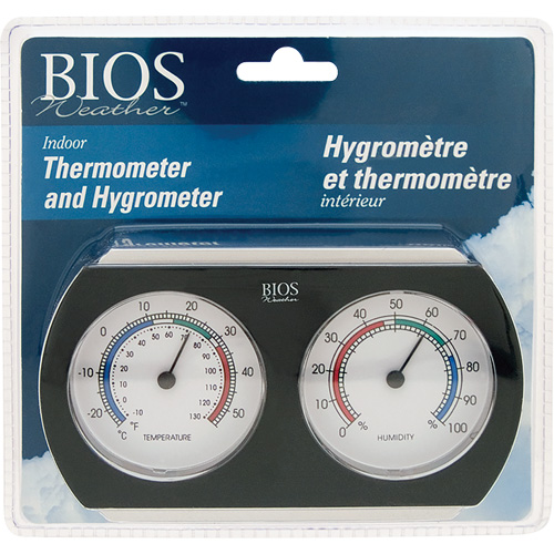 Indoor Thermometer/Hygrometer, 10°- 130° F ( -25° - 55° C ) Ontario Packaging