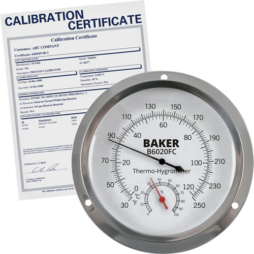 Dial Thermo-Hygrometer with ISO Certificate, 0% - 100% RH, 30 - 250°F (0 - 120°C) Ontario Packaging