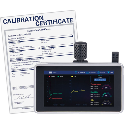 Analyseur de la qualit&eacute; de l'air avec support mural/de bureau et certificat de calibration Ontario Packaging