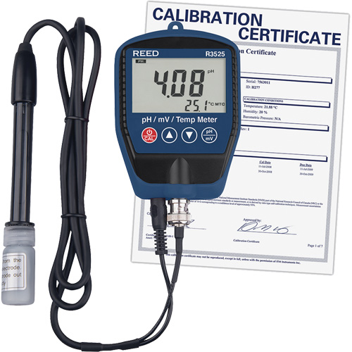 pH/mV Meter with Temperature with Calibration Certificate Ontario Packaging