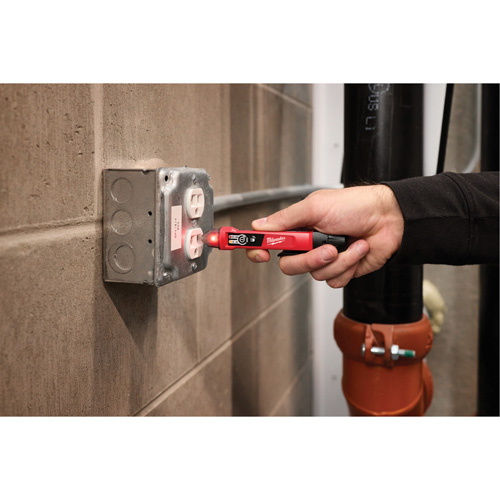 Dual Range Non-Contact Voltage Detector with LED, 12 V - 49 V/50 V - 1000 V, Display & Sound Alert Ontario Packaging