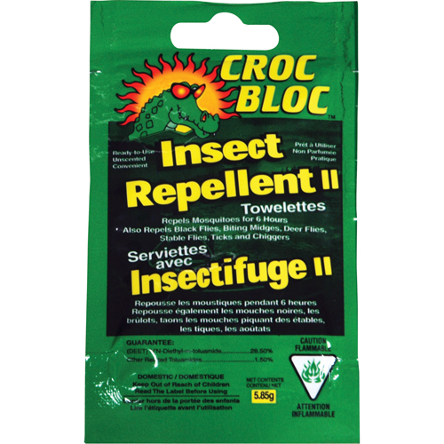 Insectifuge, 6 heures de protection, DEET &agrave; 30 %, Serviette, 5,58 g Ontario Packaging