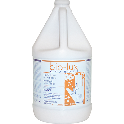Savon liquide antimicrobien Orangel Bio-Lux , Liquide, 4 L, Parfum&eacute; Ontario Packaging