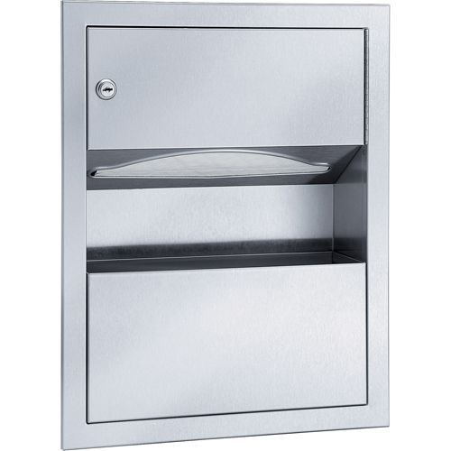 Combination Towel Dispenser with Waste Receptacle, Manual, 14" W x 4" D x 28" H Ontario Packaging