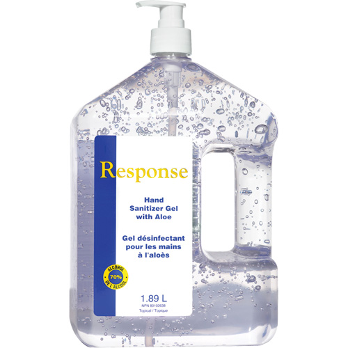 Response&reg; Hand Sanitizer Gel with Aloe, 1890 ml, Pump Bottle, 70% Alcohol Ontario Packaging