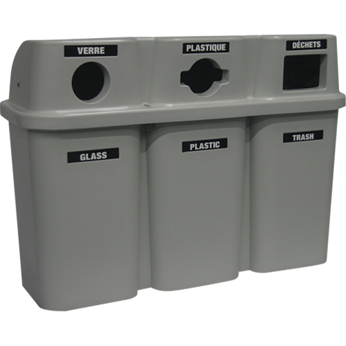 Recycling Containers Bullseye, Curbside, Plastic, 3 x 22 US Gal. Ontario Packaging