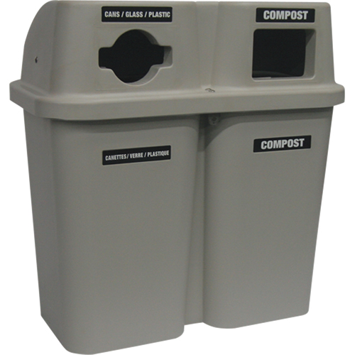 Contenants de recyclage Bullseye, Bord de rue, Plastique, 2 x 22 gal. US Ontario Packaging