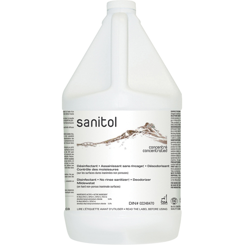 Assainissant & d&eacute;sodorisant Sanitol super concentr&eacute;, 4 L, Cruche Ontario Packaging