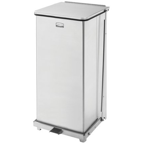 Corbeille &agrave; p&eacute;dale carr&eacute;e avec doublure Defenders, Acier inoxydable, Capacit&eacute; 13 gal. US Ontario Packaging