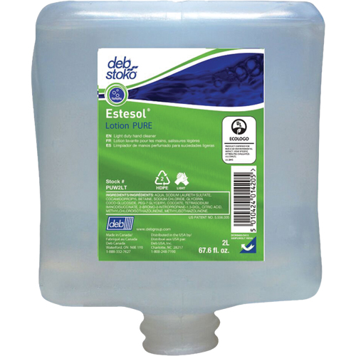 Nettoyant l&eacute;ger et pure pour les mains Estesol, Cr&egrave;me, 2 L, Recharge, Fraîcheur Ontario Packaging