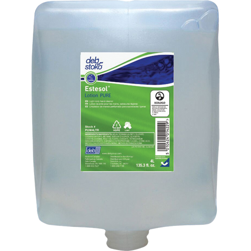Savon pour les mains, les cheveux et le corps Estesol PURE, Cr&egrave;me, 4 L, Recharge, Fraîcheur Ontario Packaging