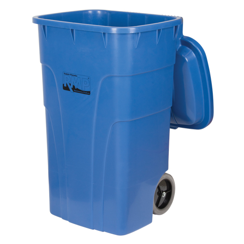 Roll Out Recycling Bin, Curbside, Polyethylene, 65 US gal. Ontario Packaging