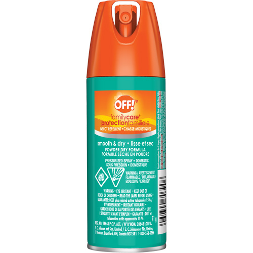 Insectifuge Off! Family Care, DEET &agrave; 15 %, A&eacute;rosol, 2,5 oz. Ontario Packaging