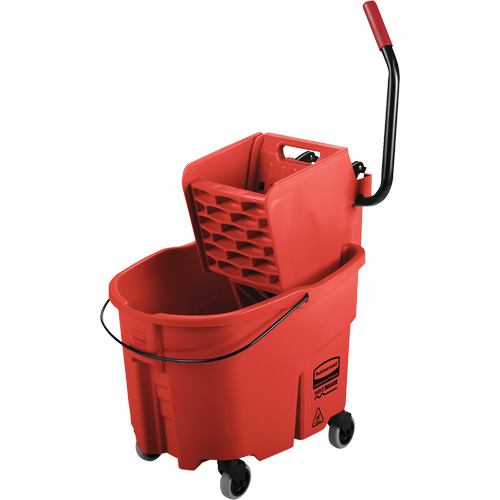 Ensemble de seau pour vadrouille et essoreuse WaveBrake, Pression lat&eacute;rale, 8,75 gal. US (35 pintes), Rouge Ontario Packaging