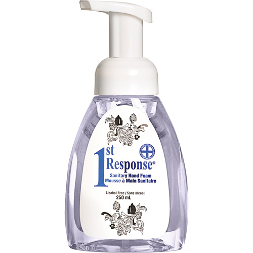 Mousse nettoyante pour les mains 1st Response, Liquide, 250 ml, Bouteille &agrave; pompe, Sans parfum Ontario Packaging