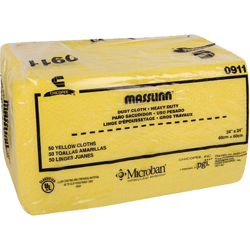 Masslin Heavy-Duty Dust Cloth, Microfibre, Yellow Ontario Packaging