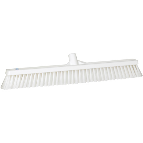 Combo Bristle Push Broom, Coarse/Fine Bristles, 24", Polyester, White Ontario Packaging