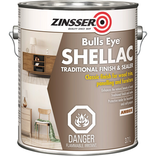 Scellant &agrave; la gomme-laque Zinsser Bulls Eye, Ambr&eacute;e, 3,7 L Ontario Packaging