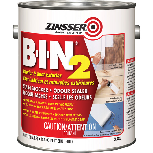 B-I-N&reg; 2 Primer, White, Very Flat, 3.78 L, Gallon Ontario Packaging
