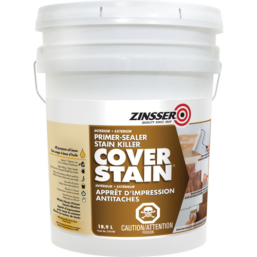 Cover Stain&reg; Oil-Base Primer Sealer, 18.9 L, Pail, White Ontario Packaging