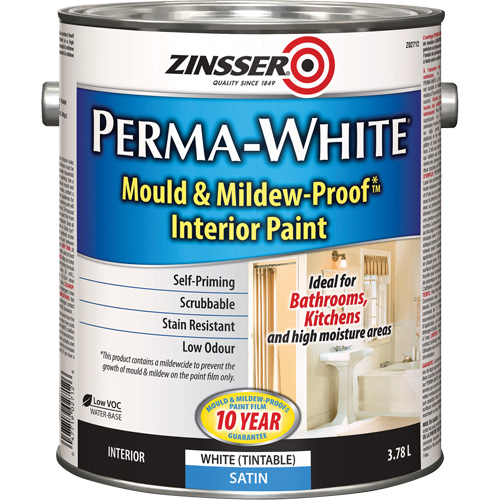 Perma-White&reg; Mold & Mildew-Proof Interior Paint, 3.78 L, Gallon, White Ontario Packaging