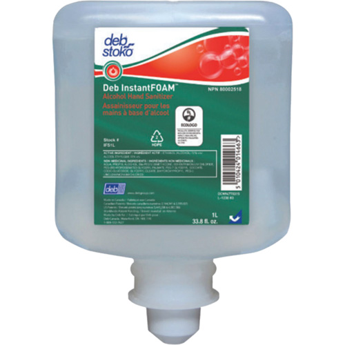 D&eacute;sinfectant pour les mains Instantfoam, 1000 ml, Recharge, 70 % alcool Ontario Packaging