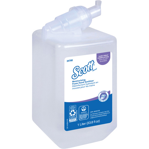 Mousse d&eacute;sinfectante et hydratante pour les mains Control de Scott, 1000 ml, Cartouche de recharge, 70 % alcool Ontario Packaging